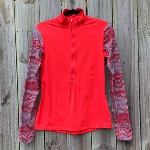 Nike Pro Dri-Fit Red Athletic Pullover Quarter Zip - Size Medium